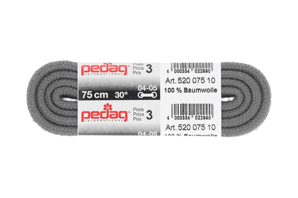 pedag - KORDELSENKEL - Schnürsenkel 75 cm (1 Paar)- Grau Bestseller