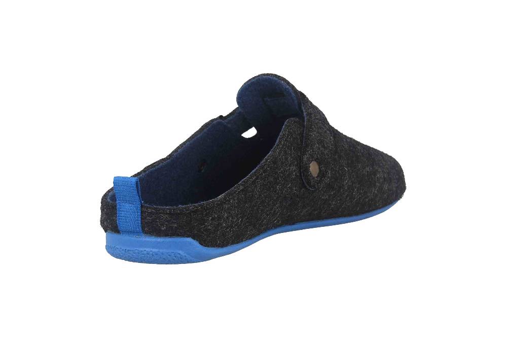 Andres Machado Clogs & Hausschuhe in Übergrößen Schwarz VAL Black Blue/ Herren große Herrenschuhe Sonderangebot