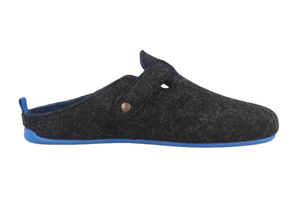 Andres Machado Clogs & Hausschuhe in Übergrößen Schwarz VAL Black Blue/ Herren große Herrenschuhe Sonderangebot