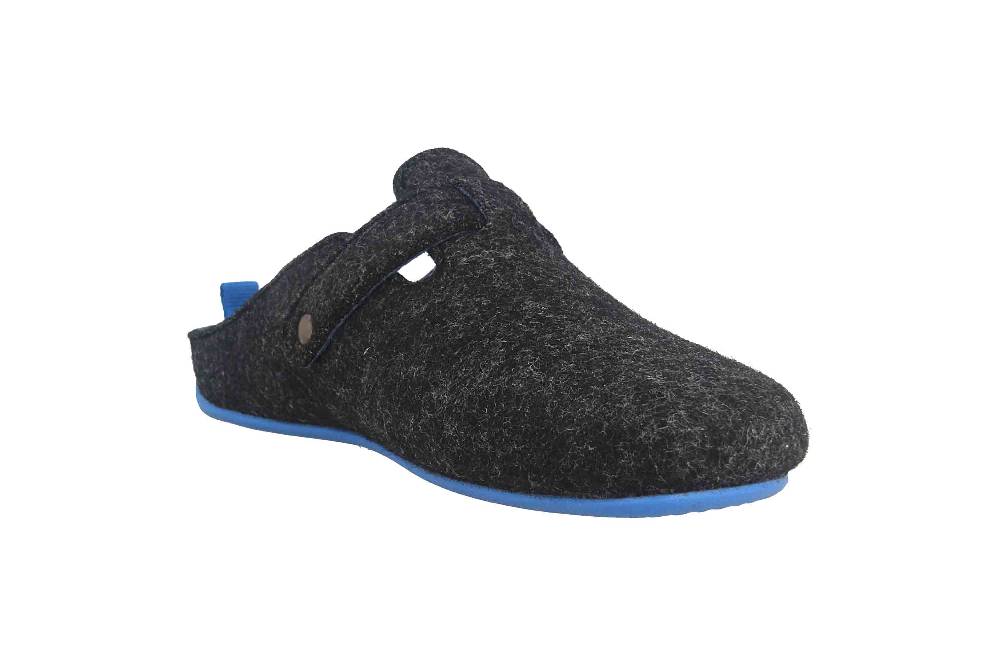 Andres Machado Clogs & Hausschuhe in Übergrößen Schwarz VAL Black Blue/ Herren große Herrenschuhe Sonderangebot