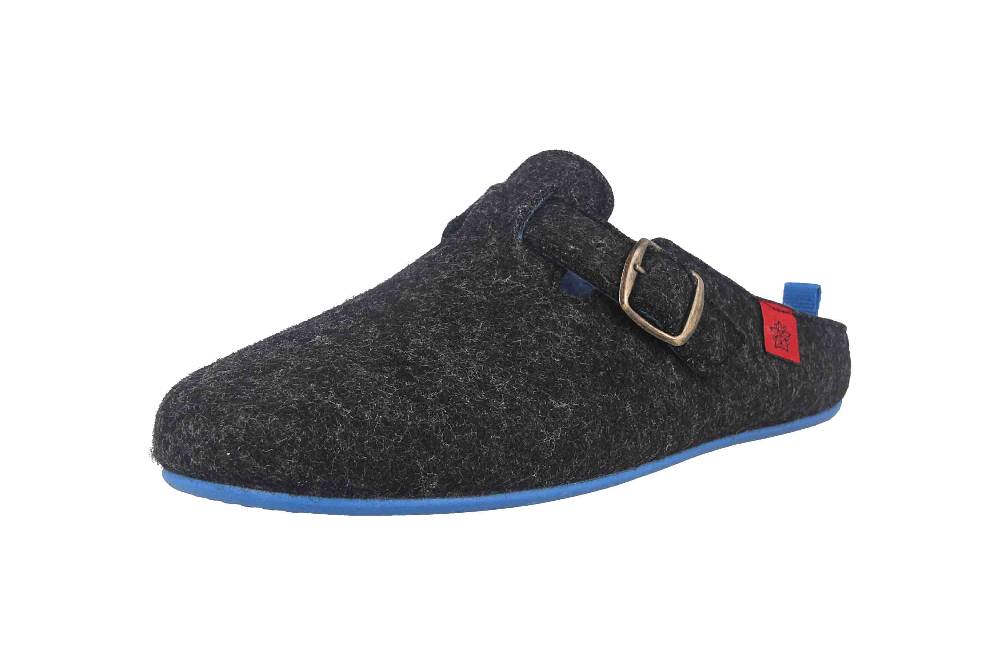 Andres Machado Clogs & Hausschuhe in Übergrößen Schwarz VAL Black Blue/ Herren große Herrenschuhe Sonderangebot