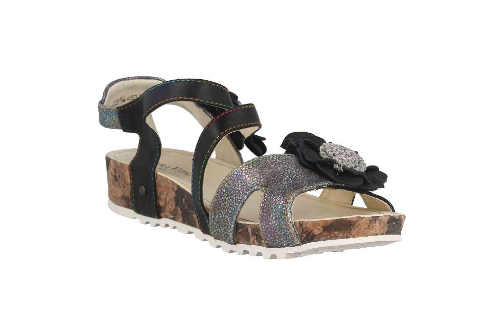 Laura Vita Sandalen in Übergrößen Mehrfarbig BRCYANO 68 Noir große Damenschuhe Wochenangebot
