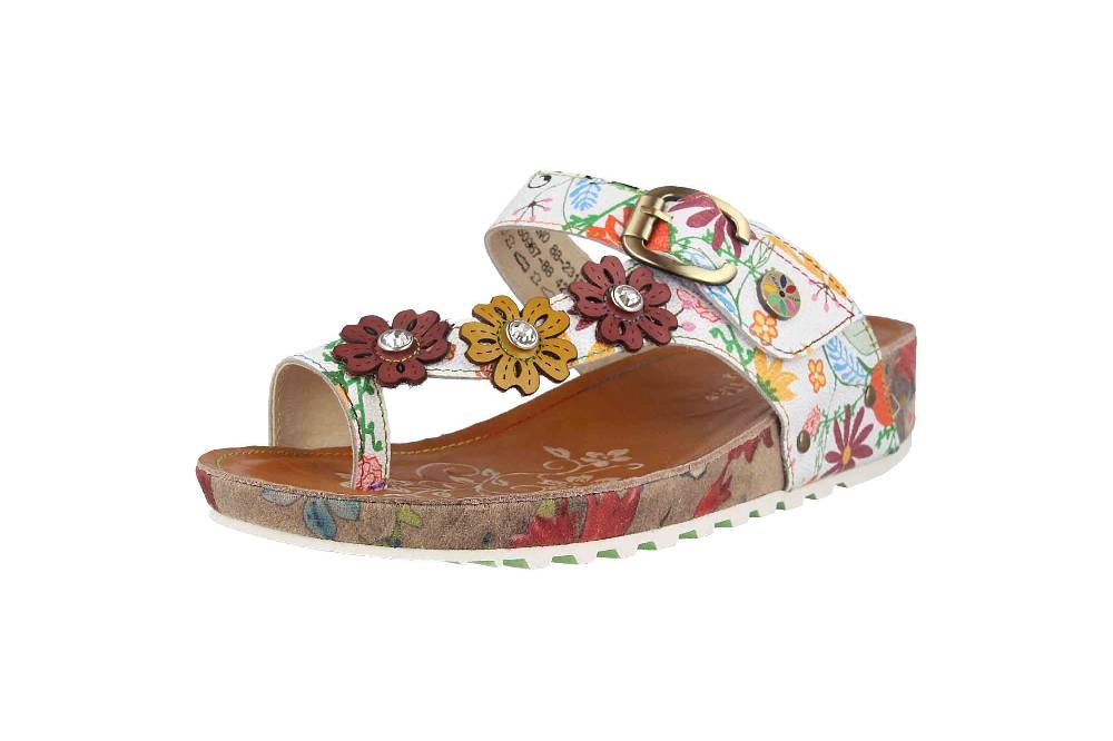 Laura Vita Pantoletten in Übergrößen Mehrfarbig BRCYANO 88 Blanc große Damenschuhe Online Shopping