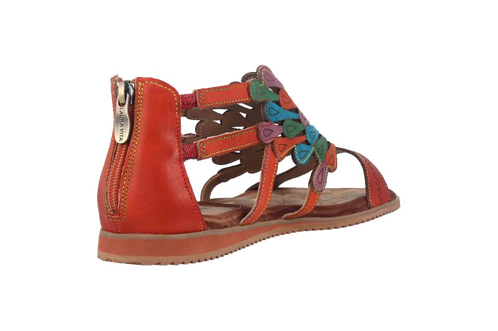 Laura Vita Sandalen in Übergrößen Mehrfarbig VACA Orange große Damenschuhe Preisnachlass