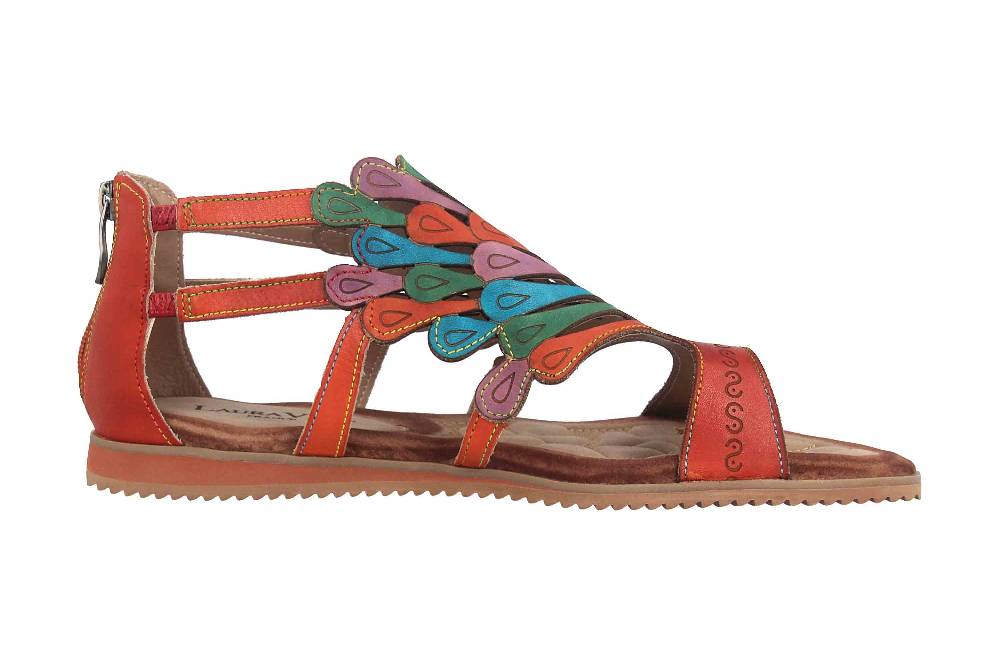 Laura Vita Sandalen in Übergrößen Mehrfarbig VACA Orange große Damenschuhe Preisnachlass