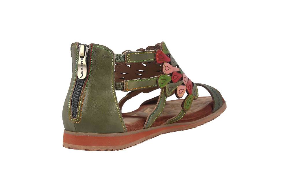 Laura Vita Sandalen in Übergrößen Mehrfarbig VACA Kaki große Damenschuhe Saisonschlussverkauf