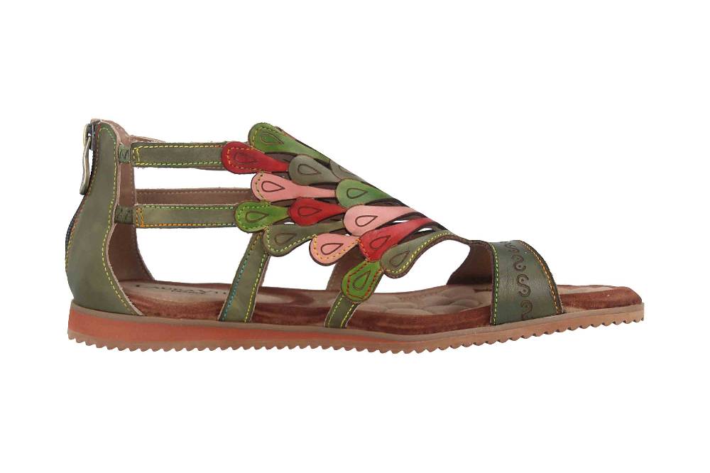 Laura Vita Sandalen in Übergrößen Mehrfarbig VACA Kaki große Damenschuhe Saisonschlussverkauf