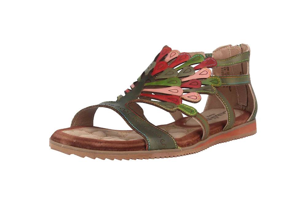 Laura Vita Sandalen in Übergrößen Mehrfarbig VACA Kaki große Damenschuhe Saisonschlussverkauf