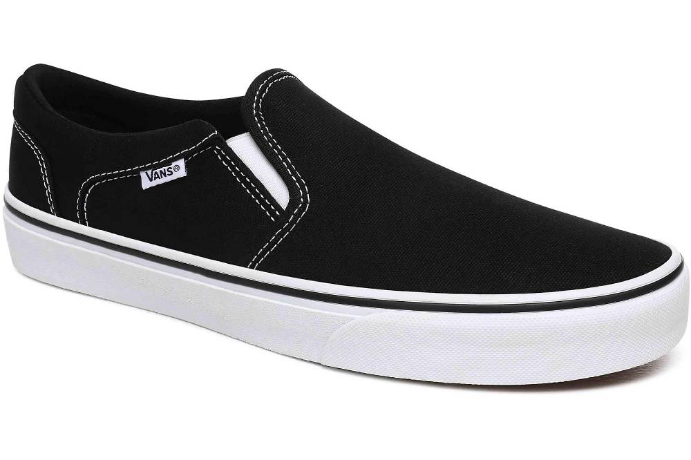VANS MN Asher (Canvas)Blk/Wht Sneaker in Übergrößen Schwarz VN000SEQ1871 große Herrenschuhe Kauf eins, bekomm eins gratis