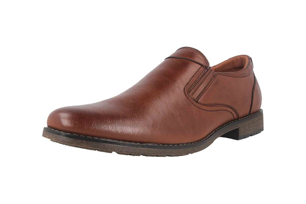 Mavins Slipper in Übergrößen Braun 3HH0181801 3300 Cognac PU große Herrenschuhe Versandkostenfrei