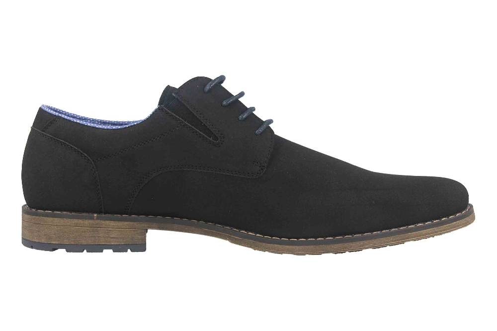 Mavins Halbschuhe in Übergrößen Schwarz 3HH0180302 2100 Black PU Nubuck große Herrenschuhe Exklusivangebot
