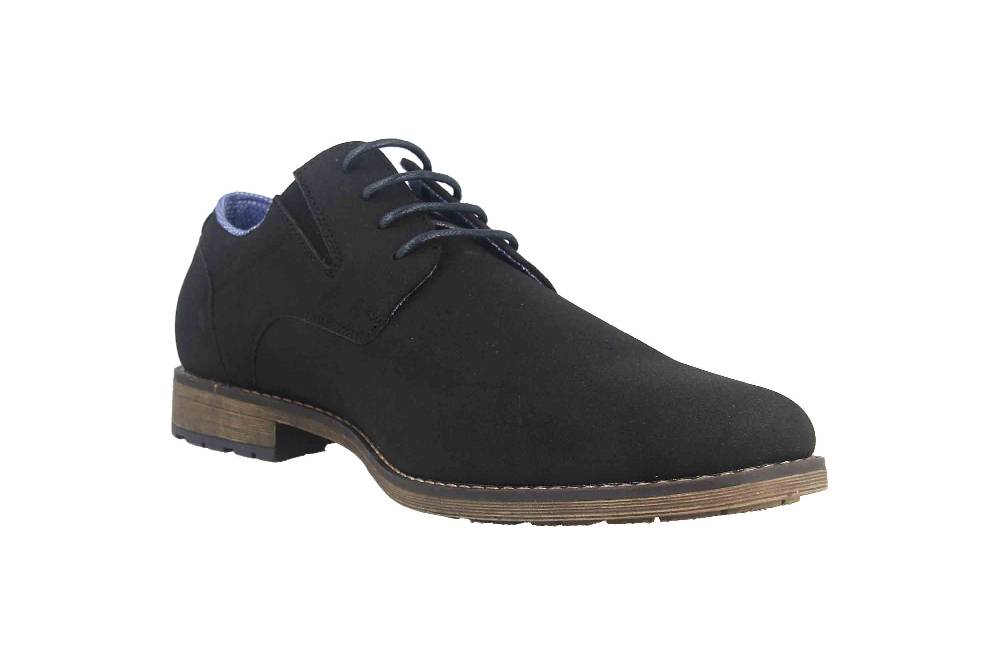 Mavins Halbschuhe in Übergrößen Schwarz 3HH0180302 2100 Black PU Nubuck große Herrenschuhe Exklusivangebot