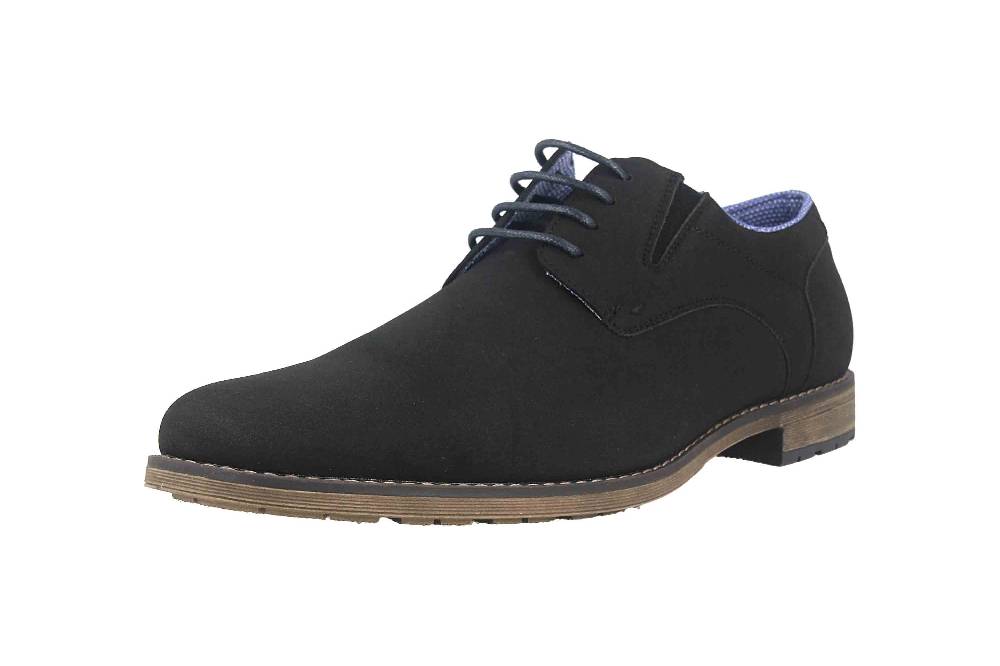Mavins Halbschuhe in Übergrößen Schwarz 3HH0180302 2100 Black PU Nubuck große Herrenschuhe Exklusivangebot