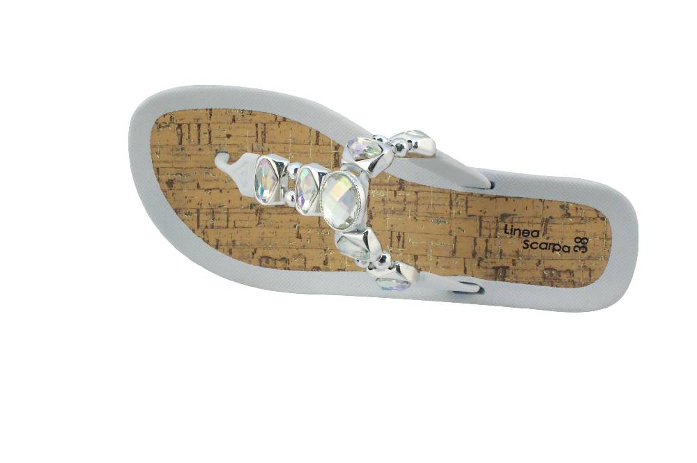 Beachandstreet Linea Scarpa • Strandschuhe Frauen • Grado • Glamour Zehentrenner weiß mit Wedge-Absatz Online