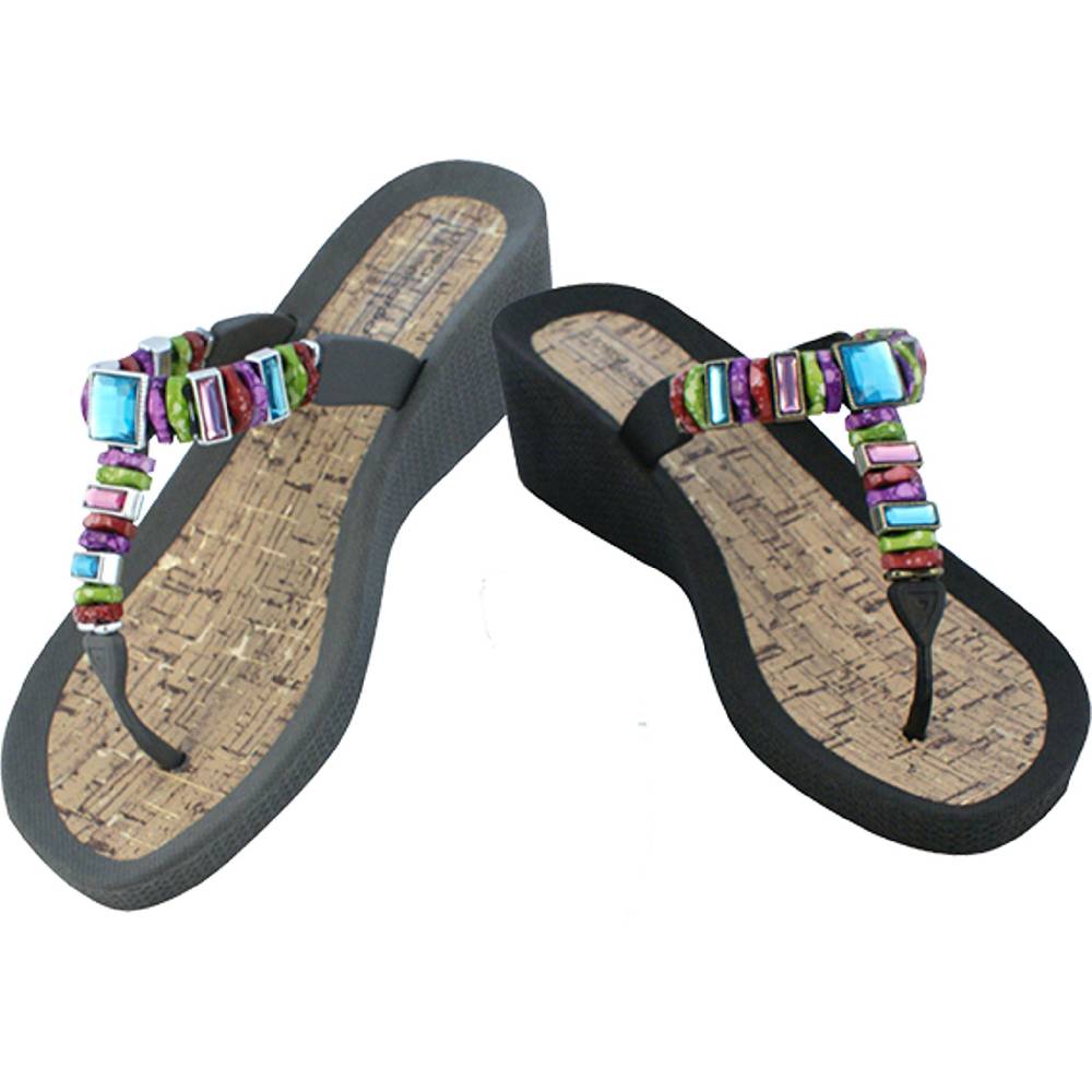 Beachandstreet Poolschuhe Malibu Zehengreifer mit Keilabsatz Auslauf