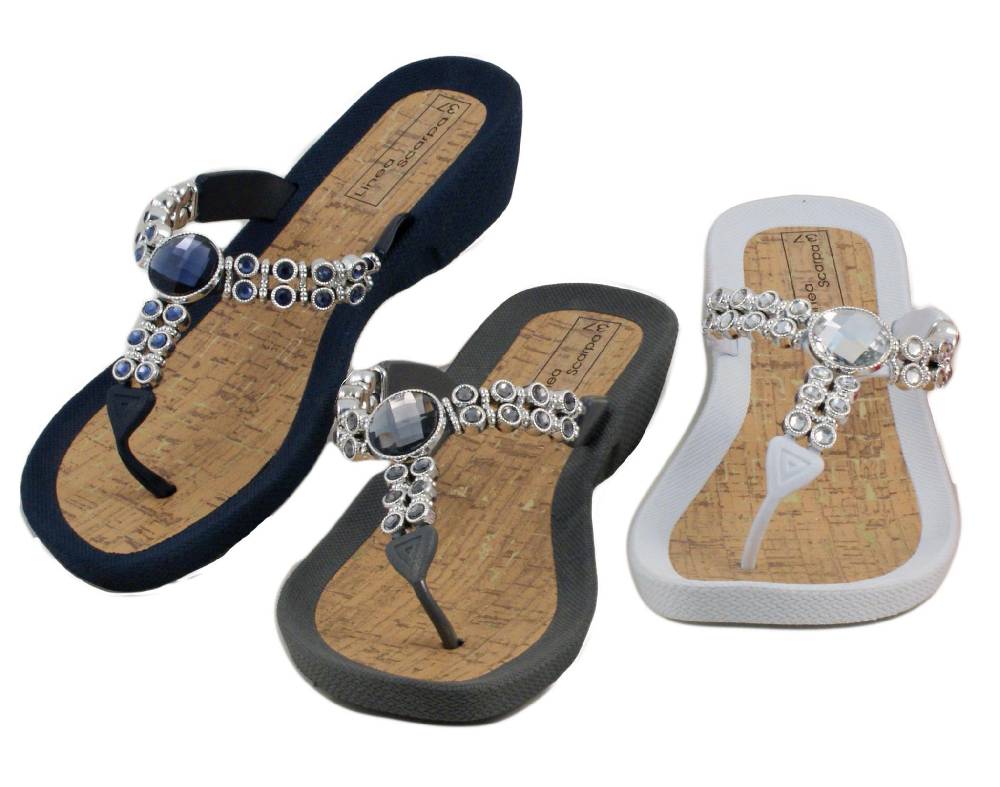 Beachandstreet Badeschuhe Damen • Soria • Zehentrenner mit kleinem Keilabsatz Angebote