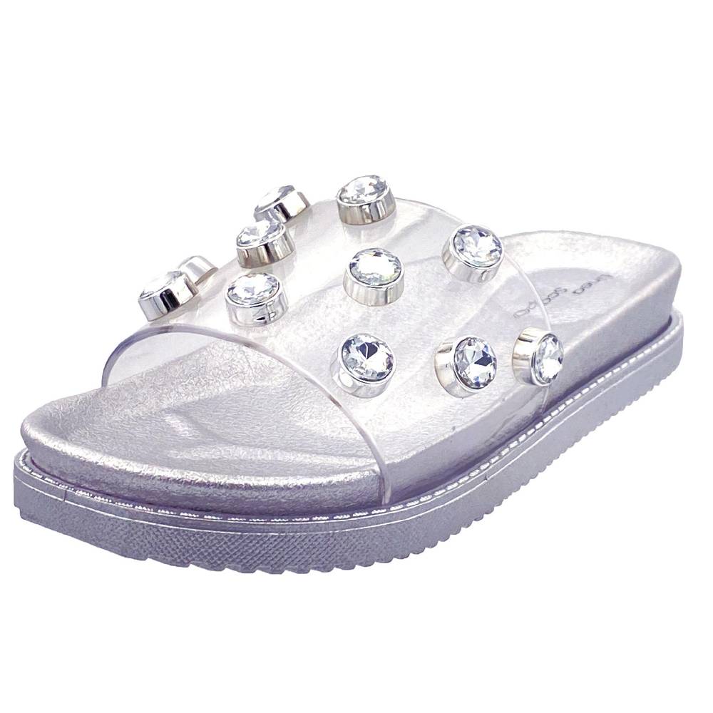 Beachandstreet Florenz - Badeschuhe mit transparentem Oberteil und großen Acrylsteinen Sonderangebot