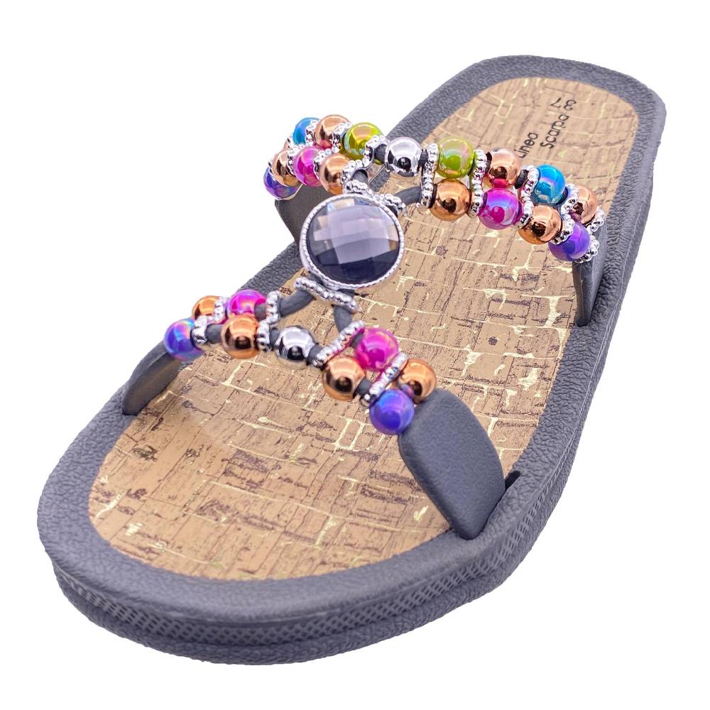 Beachandstreet Linea Scarpa Badeschuhe Damen • Syros • halluxfreundliche Badepantolette mit rutschhemmender Sohle Räumungsverkauf