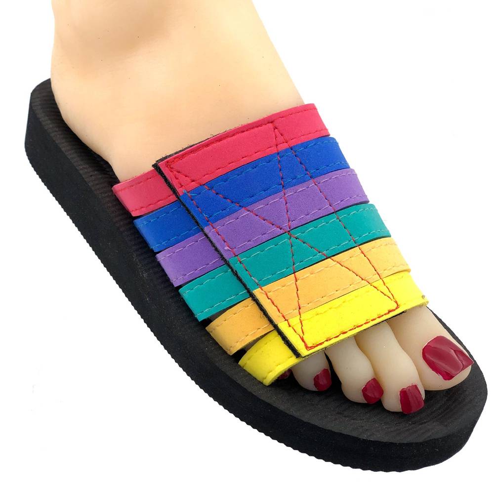 Beachandstreet Badeschuhe Damen • Beach Klett • Badepantolette für Frauen mit Klettverschluss • fällt klein aus Super Sparpreis