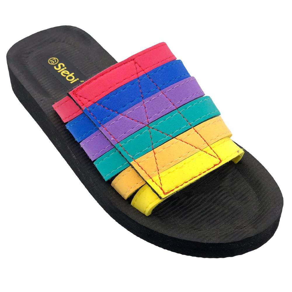 Beachandstreet Badeschuhe Damen • Beach Klett • Badepantolette für Frauen mit Klettverschluss • fällt klein aus Super Sparpreis