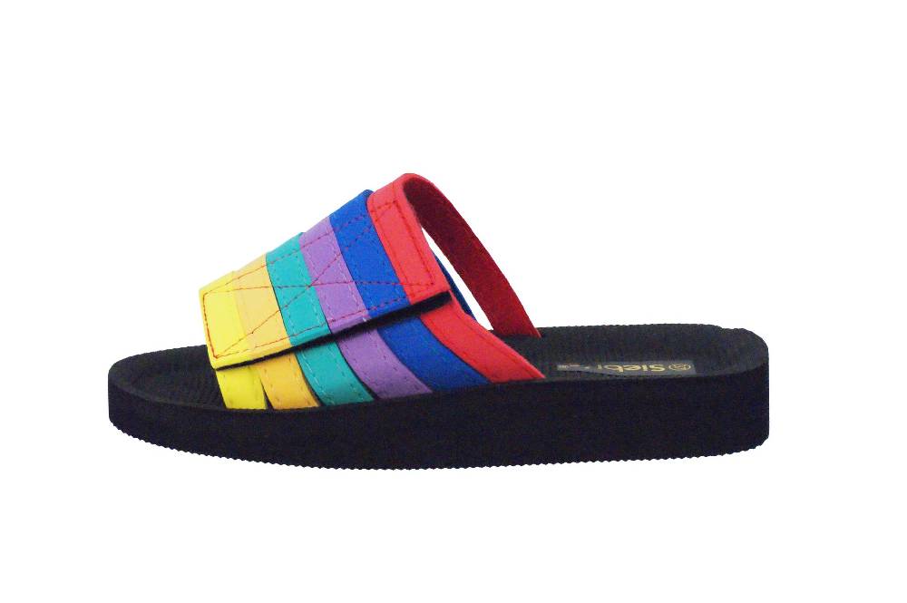 Beachandstreet Badeschuhe Damen • Beach Klett • Badepantolette für Frauen mit Klettverschluss • fällt klein aus Super Sparpreis