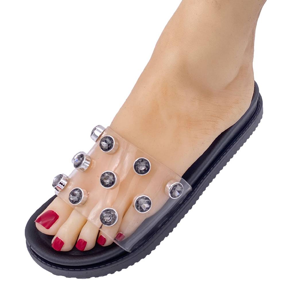 Beachandstreet Florenz - Badeschuhe mit transparentem Oberteil und großen Acrylsteinen Nur für heute