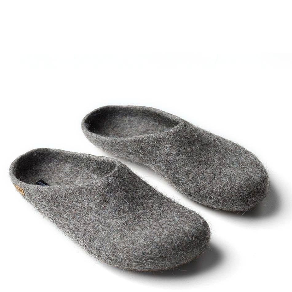 Original Haferl Filz Hausschuhe | Steinschaf grau Online Outlet