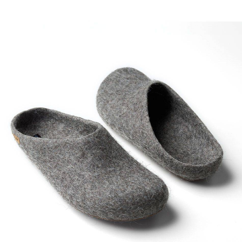 Original Haferl Filz Hausschuhe | Steinschaf grau Online Outlet