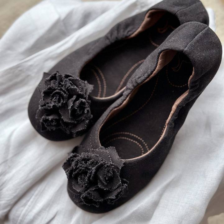 Pampuschen Grace cotton canvas schwarz Super Rabatt