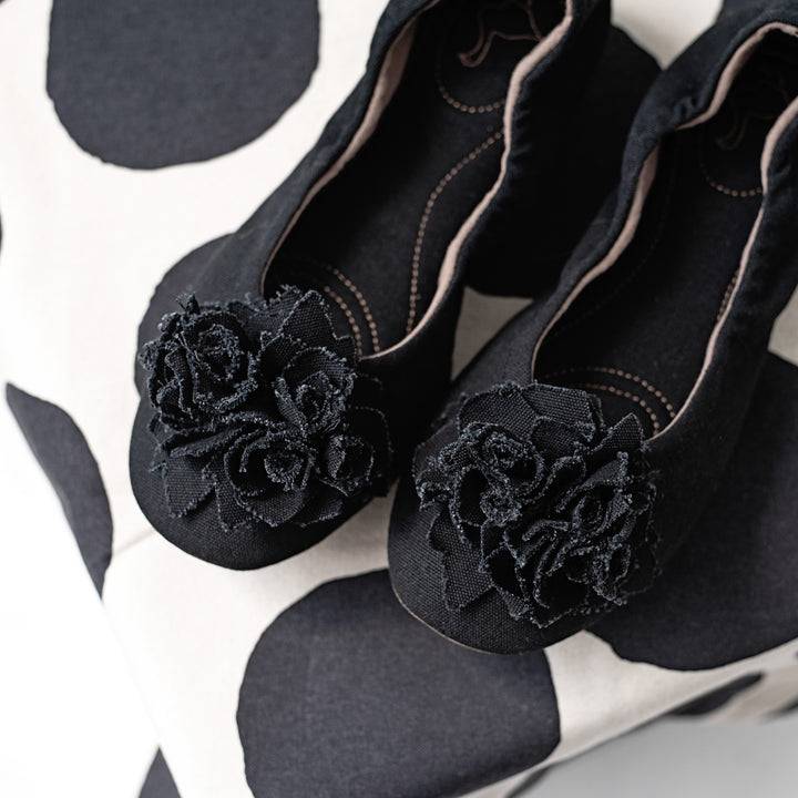 Pampuschen Grace cotton canvas schwarz Super Rabatt