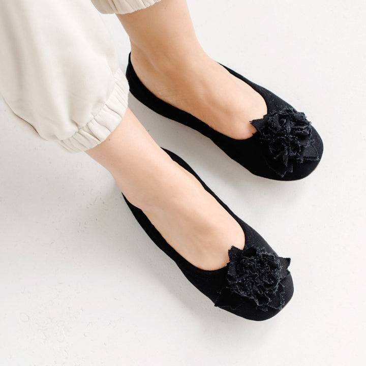 Pampuschen Grace cotton canvas schwarz Super Rabatt