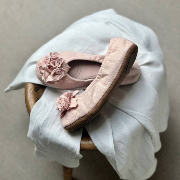 Pampuschen Grace cotton canvas puder Riesige Rabatte