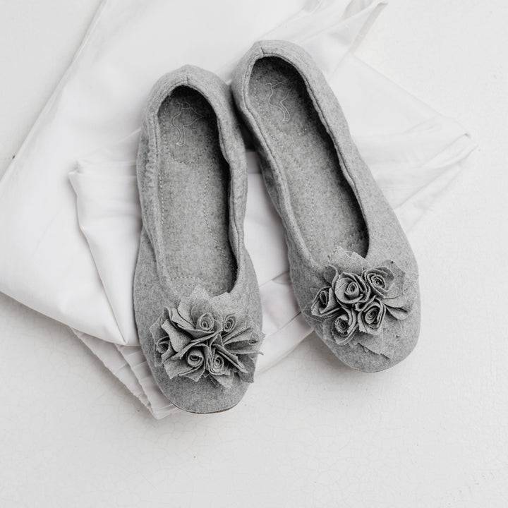 Pampuschen Grace wool lichtgrau 50% Rabatt mit kostenlosem Versand