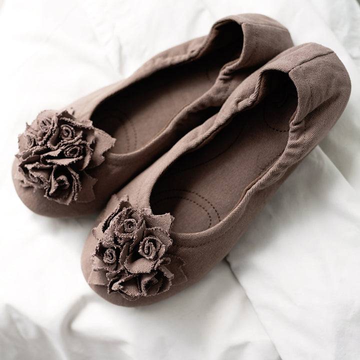 Pampuschen Grace cotton canvas lehm Clearance-Verkauf