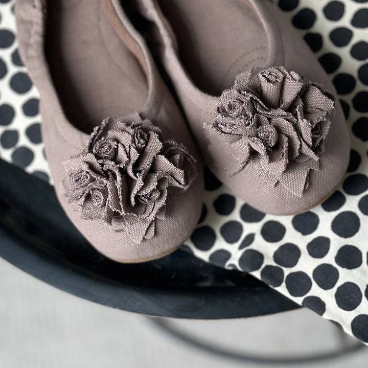 Pampuschen Grace cotton canvas lehm Clearance-Verkauf