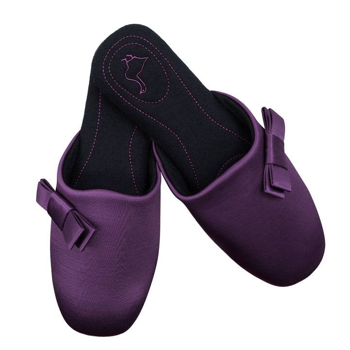 Pampuschen Jane satin aubergine Outlet