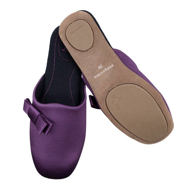 Pampuschen Jane satin aubergine Outlet