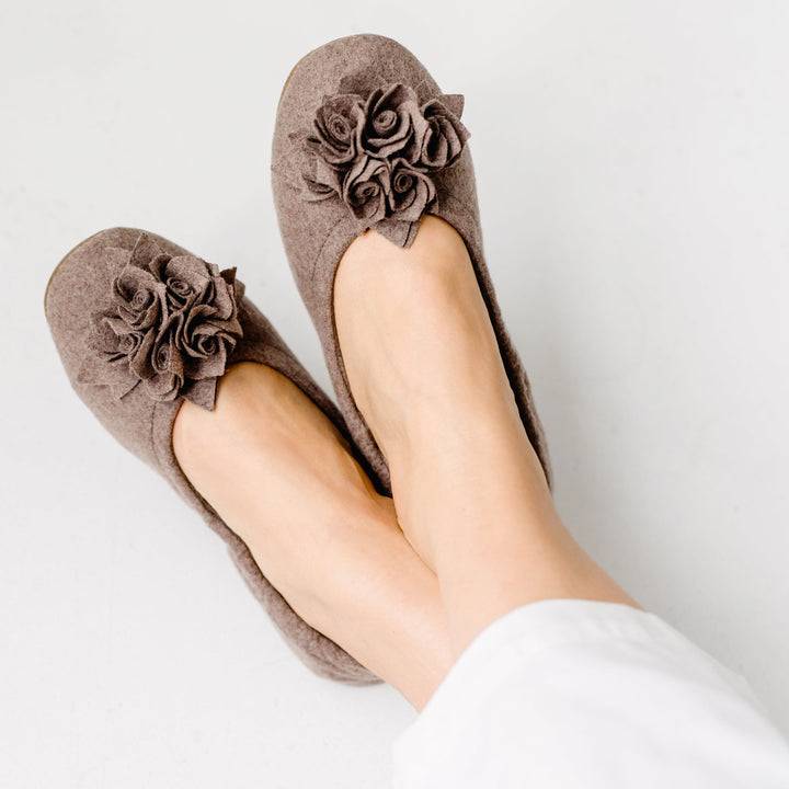 Pampuschen Grace wool trüffel Flash Sale