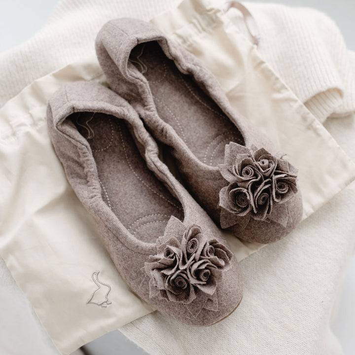 Pampuschen Grace wool trüffel Flash Sale