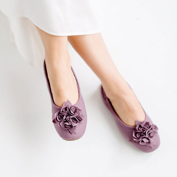 Pampuschen Grace wool dunkle malve Muttertagsangebot