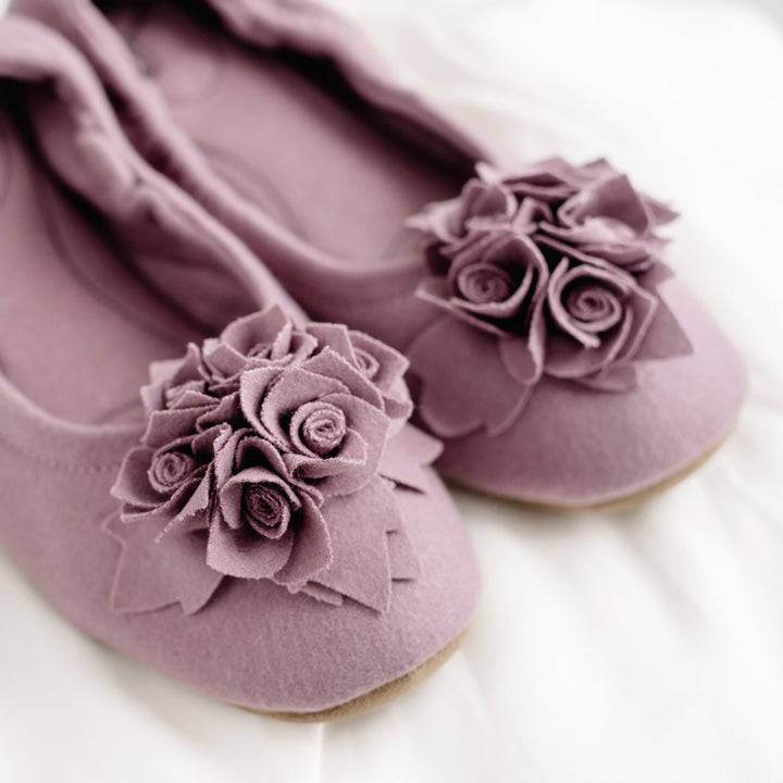 Pampuschen Grace wool dunkle malve Muttertagsangebot