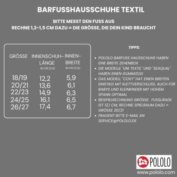 Pololo Hausschuh Baumwolle (bio) Uni Rot – Rest in 18/19 Speichern exportieren