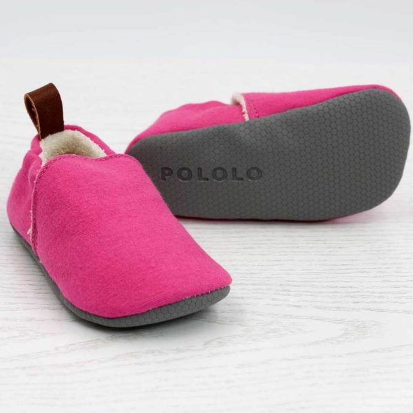 Pololo Barfuß Hausschuh Baumwolle (bio) Uni Pink 2025