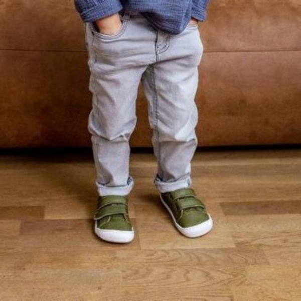 Pololo Barfuss Sneaker Leder olivegrün Blitzverkäufe