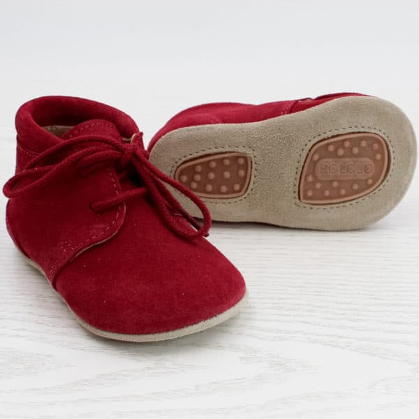 Pololo Für die ersten Schritte – “Porto” der Barfuß Kleinkindschuh rot Exklusivangebot