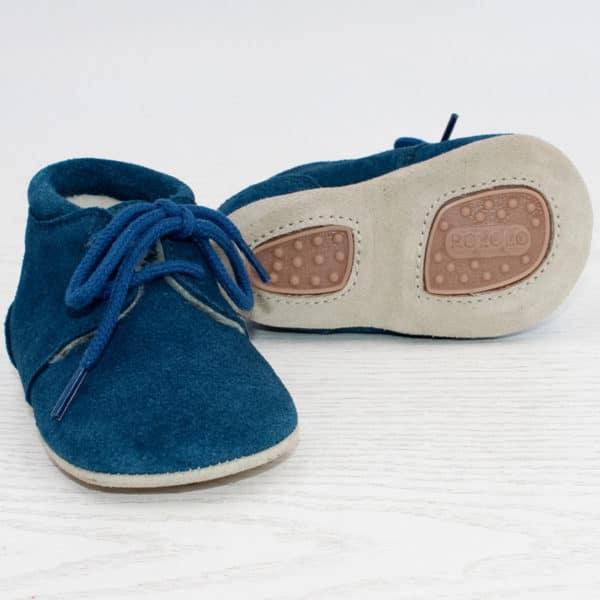 Pololo Für die ersten Schritte – “Porto” der Barfuß Kleinkinderschuh Wollgefüttert blau Muttertagsangebot