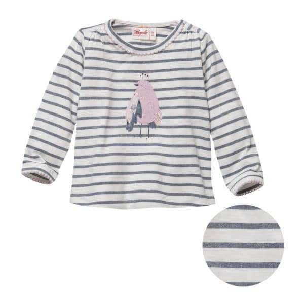 Pololo People Wear Organic Langarm-Shirt Motiv Vogel, aus Bio-Baumwolle Osterangebot