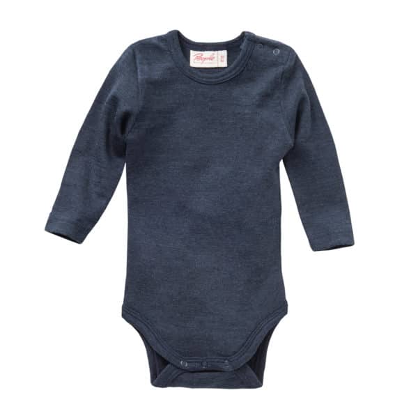Pololo People Wear Organic Langarm-Body Wolle-Seide, dunkelblau Heißer Verkauf