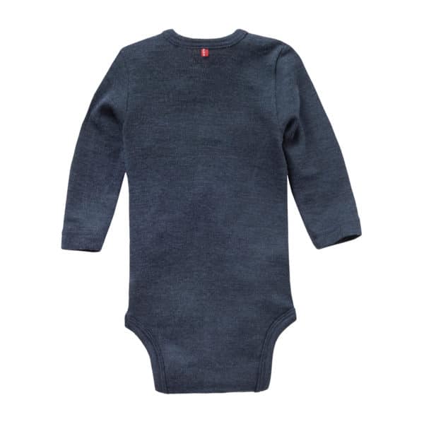 Pololo People Wear Organic Langarm-Body Wolle-Seide, dunkelblau Heißer Verkauf