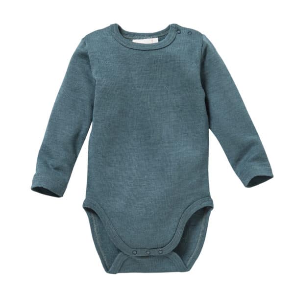 Pololo People Wear Organic Langarm-Body Wolle-Seide, smaragd-grün Top Angebot